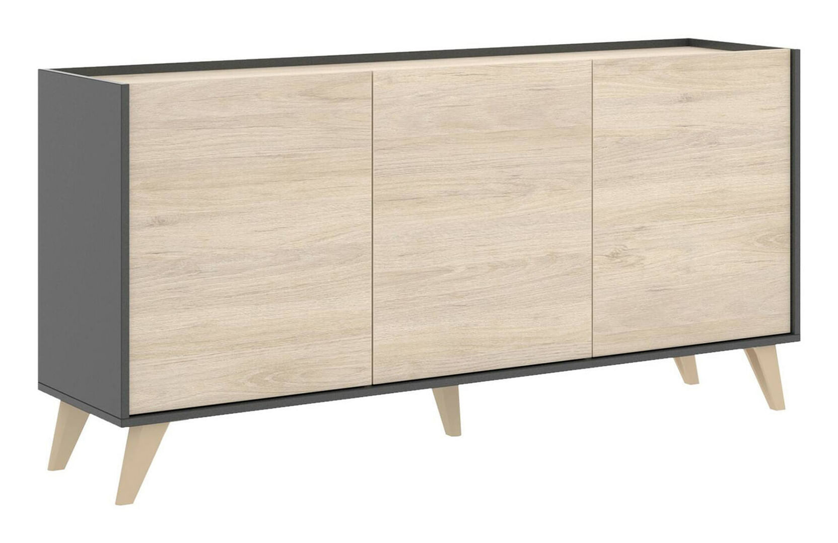 Dmora Credenza Dadop, Buffet da soggiorno, Madia moderna da salotto a 3 ante, 155x43h75 cm Dmora Dadop Buffet