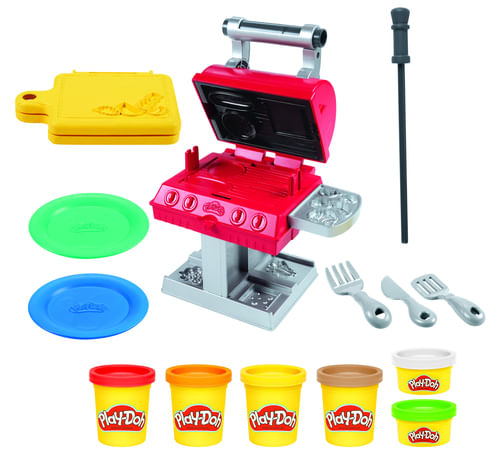 Hasbro Play-Doh Kitchen Creations Barbecue Playset, per bambini dai 3 anni in su, con 6 colori atossici Play-Doh Kitchen Creations Barbecue Playset, p
