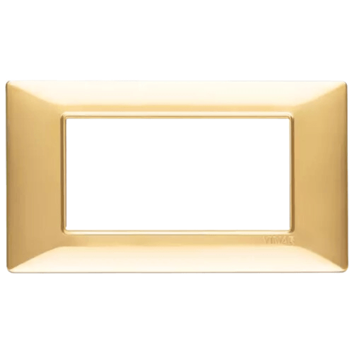 Vimar Placca classica 4 moduli serie plana vimar 14654 *** colore oro lucido, materiale plastica, confezione 1 Vimar 14654.24 Placca copripresa e copr