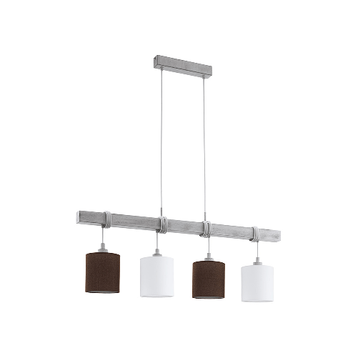Eglo Lampadario Industrial Townshend 2 4 Luci Metallo Bianco E Bianco Patinato EGLO 49927 lampada a sospensione E27