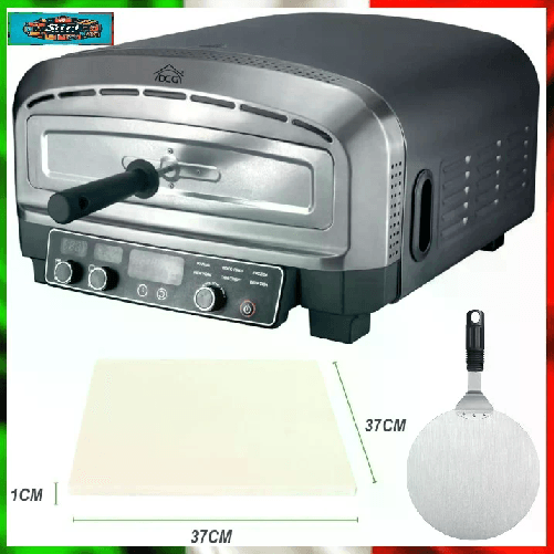 Dcg Eltronic Forno Pizza Elettrico Professionale XXL Automatico 450°C LED 20L Pala e Pietra DCG Eltronic MB2350 macchina e forno per pizza 1 pizza(e)