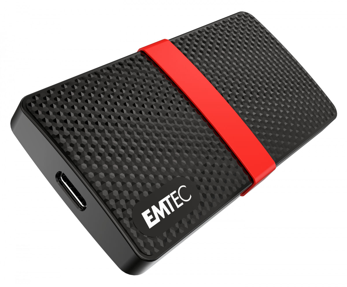 Emtec X200 256 GB USB tipo-C 3.2 Gen 1 (3.1 Gen 1) Nero, Rosso EMTEC SSD 3.1 GEN2 X200 256 GB ECSSD256GX200 PORTABLE