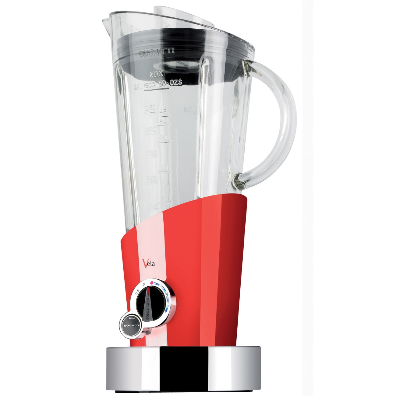 Casa Bugatti Bugatti Italy Vela Frullatore da tavolo 500 W Rosso, Acciaio inox, Trasparente Bugatti Italy Vela Frullatore da tavolo 500 W Rosso, Accia