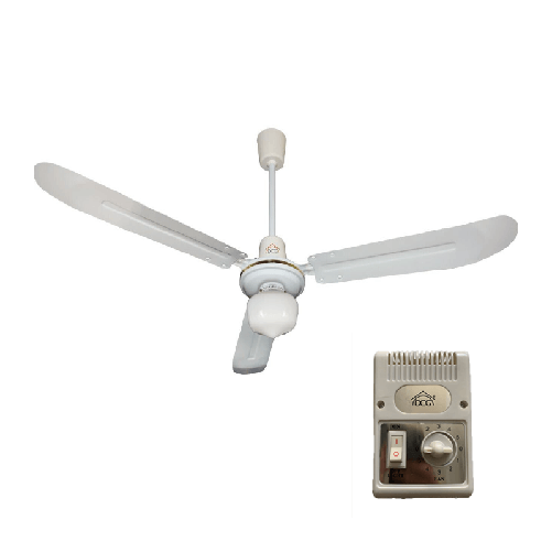 Dcg Ventilatore da soffitto DCG 3 pale 1 lampada luce VECRD30L con comando a muro DCG Eltronic VECRD30L ventilatore Bianco