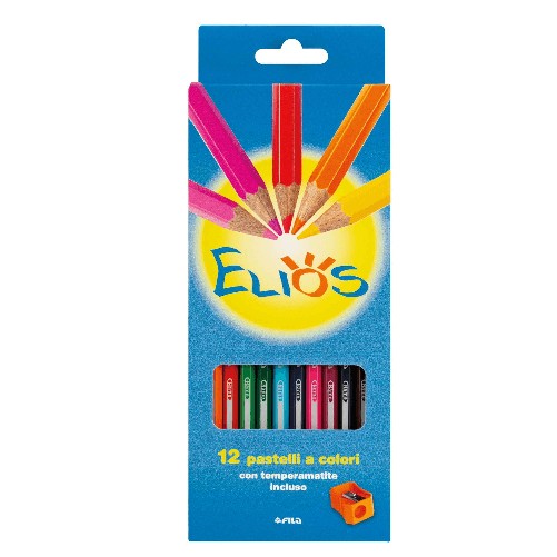 FILA SPA Astuccio 12 pastelli Elios + temperamatite Fila