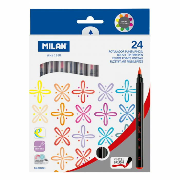 Milan Set di Pennarelli Milan Multicolore 24 Pezzi Milan 0612624 marcatore Multicolore 24 pz