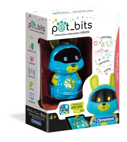 Clementoni Pet Bits Robot Coniglio educativo Coding (12096) Clementoni Bunny Bit