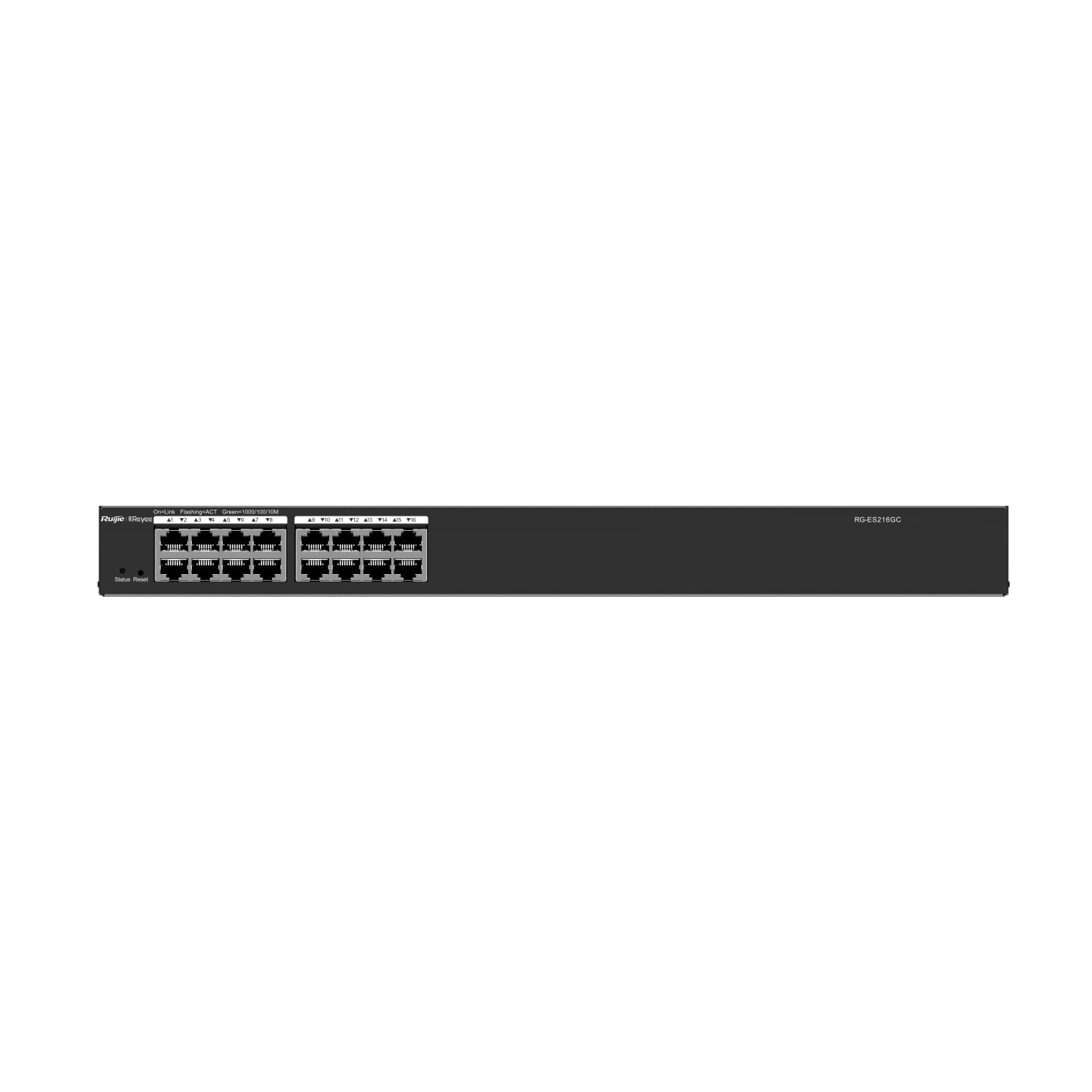 10Pos Ruijie Networks RG-ES216GC switch di rete Gestito L2 Gigabit Ethernet (10/100/1000) Nero Ruijie Networks RG-ES216GC switch di rete Gestito L2 Gi
