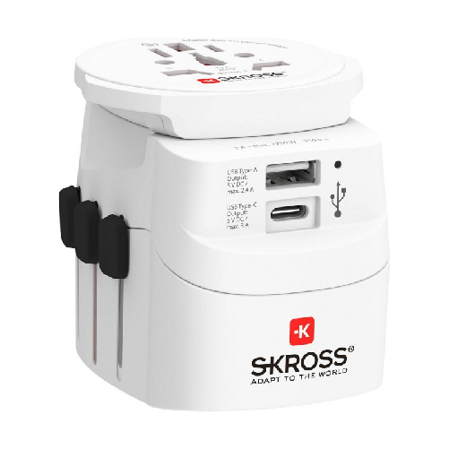 Skross 1.302472 adattatore per presa di corrente Universale Bianco
