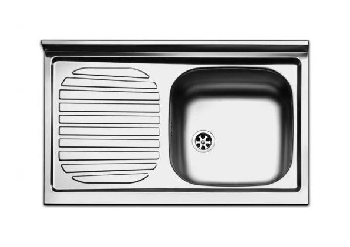 Apell Lavello da appoggio in acciaio inox 1 vasca a destra dimensioni 80x50 cm pi801lpc apell Apell PI801LPC Lavello ad incasso Rettangolare Acciaio i
