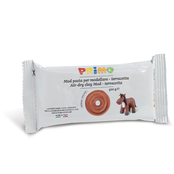 Primo - Morocolor Primo 286MOD500T giocattolo artistico e artigianale Primo pasta per modellare terracotta 500g kit artistico bambini 3+ anni 286mod50