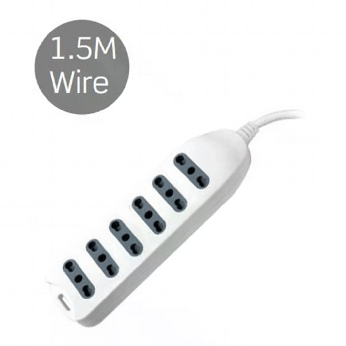 V-TAC Multipresa con Cavo 15m 6 Prese 10/16A 2P+T Bipasso con Attacco a Parete con Spina 16A 2P+T Colore Bianco V-TAC 8709 prolunghe e multiple 1,5 m