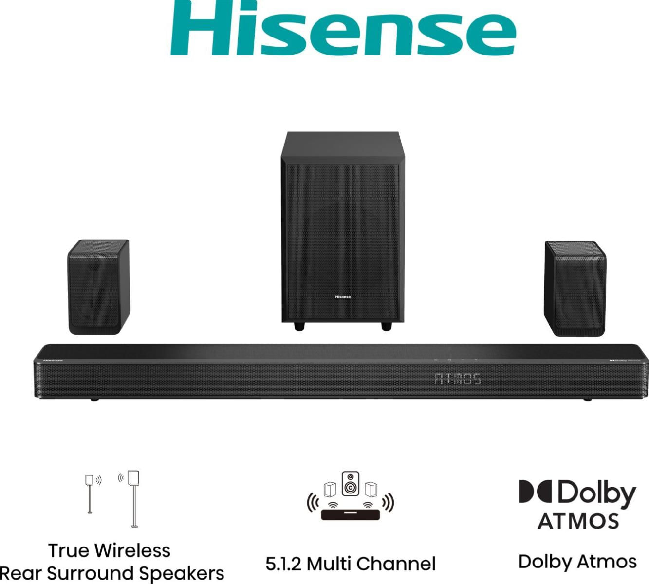 Hisense AX5125H altoparlante soundbar Nero 5.1.2 canali 500 W Hisense AX5125H Nero 5.1.2 canali 500 W