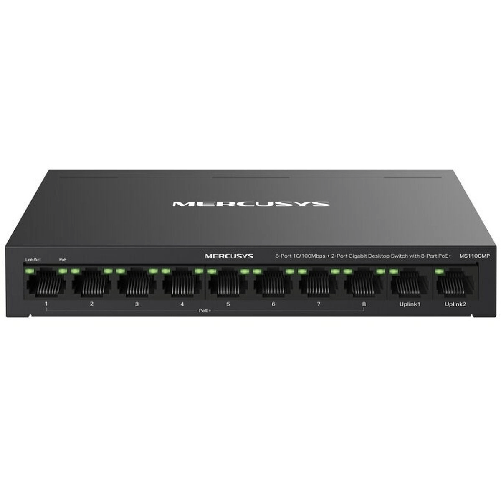 Mercusys MS110CMP switch di rete Fast Ethernet (10/100) Supporto Power over Ethernet (PoE) Nero Switch Mercusys MS110CMP