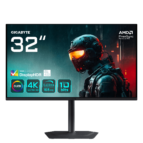GIGABYTE MO32U 31,5" Monitor Gaming OLED 4K UHD - 3840 x 2160, 165Hz, 0.03ms, 250 cd/m², Display HDR True Black 400 Gigabyte mo32u monitor gaming 31.5