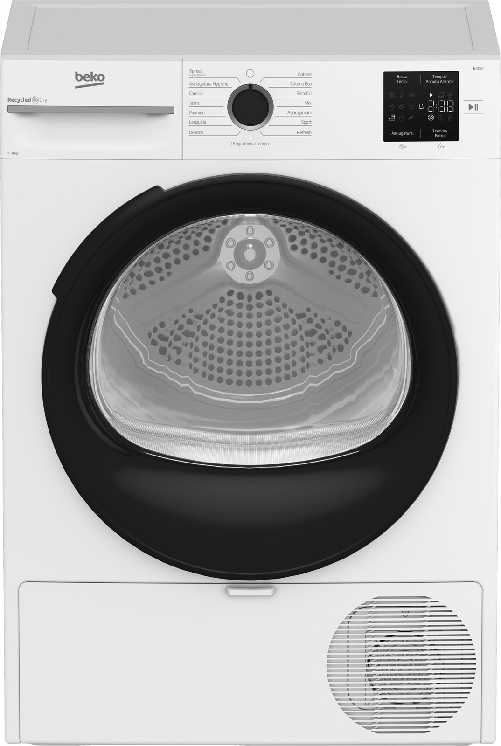 Beko Incasso Beko BMTAM93EB 9kg, Classe D, linea estetica NX, Display digitale, colore bianco, oblò nero Beko Asciugatrice beko bmtam93eb 9kg classe d