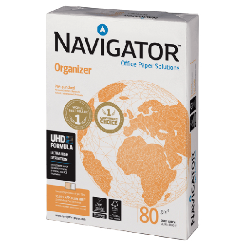 Navigator CARTA NAVIGATOR organizer 4 Fori A4 80gr 500FG 210X297mm Navigator 1160213 carta perforata