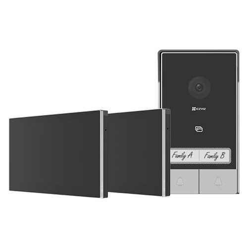 Ezviz hp7 kit videocitofono bifamiliare 2 monitor touch 7 pollici nero