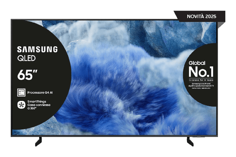 Samsung qe75q8faauxzt smart tv qled 75" 4k ultra hd grigio con processore q4 ai