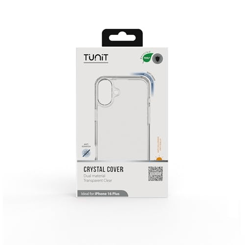 TUNIT TTIP16PLCL custodia per cellulare 17 cm (6.7") Cover Trasparente Tunit Crystal Cover per iPhone 16 Plus Crystal Trasparente
