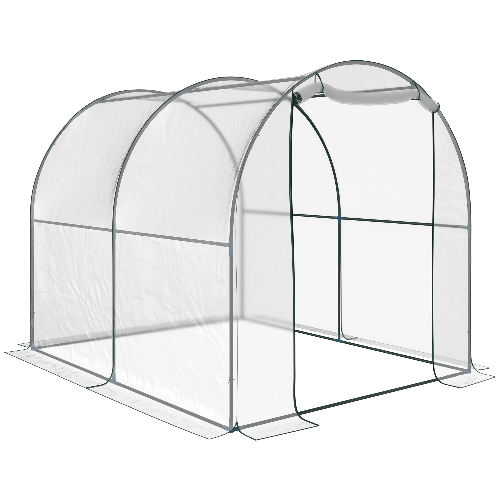 PG Convenienza Serra Tunnel da giardino, Serra da Balcone per Piante e Orto con Copertura in PVC, Porta Avvolgibile e Telaio in Acciaio, 2x2.5x2m
