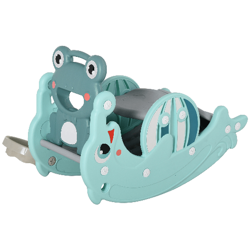 PG Convenienza 3-in-1 Cavallo a Dondolo Scivolo per Bambini e Canestro, Età 18-36 mesi, per Casa e Giardino, Verde