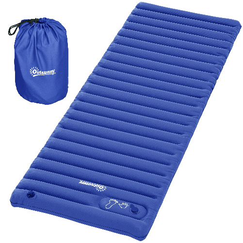PG Convenienza Materasso Gonfiabile Singolo con Pompa a Pedale Incorporata, in Plastica 190T, 195x70x10 cm, Blu