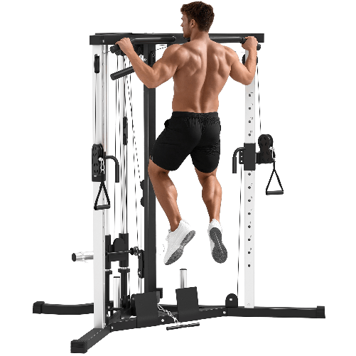 PG Convenienza Stazione Fitness per Allenamento Totale con Sbarra per Trazioni e Bilanciere, in Acciaio, 170x139x200 cm, Nero