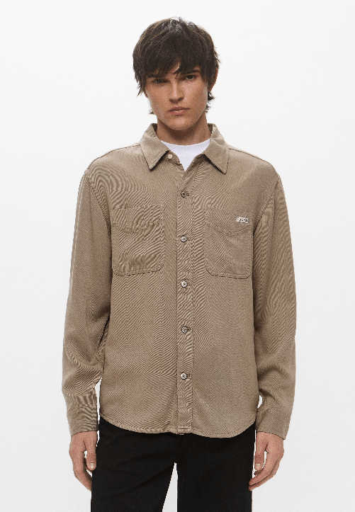CAMICIA CAMICIE UOMO CALVIN KLEIN JEANS LV04RB926G COTONE BEIGE ORIGINAL PE 2025 L Beige