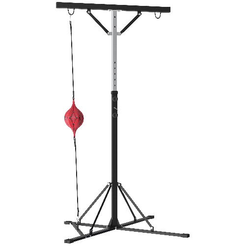 PG Convenienza Supporto Sacco Boxe ad Altezza Regolabile con 6 Barre di Rinforzo in Acciaio, 160x145x175-220 cm, Nero