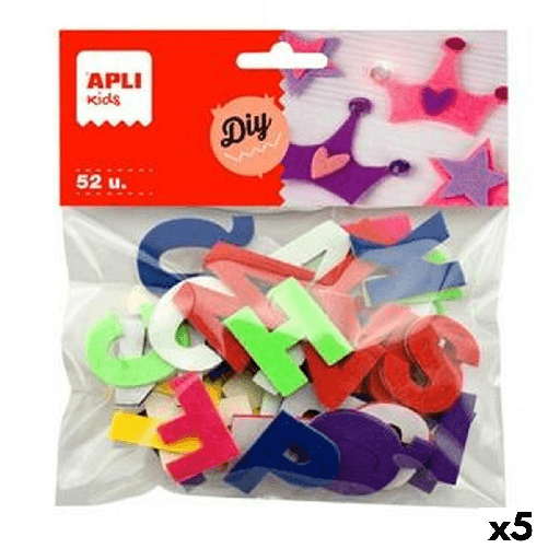 Feltro Apli Multicolore Lettere 3 cm 52 Pezzi (5 Unità)