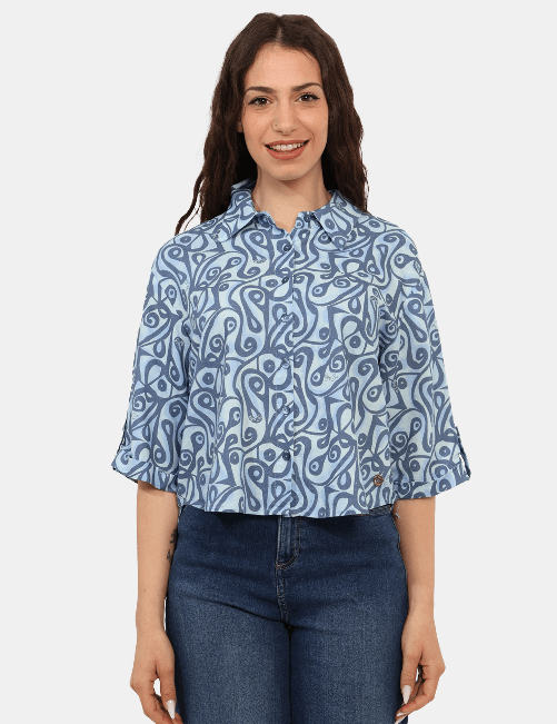 CAMICIA CAMICIE BLUSA DONNA YES ZEE C400 V900 LINO BLU ORIGINALE PE 2025 S Blu Taglia L,Colore Blu