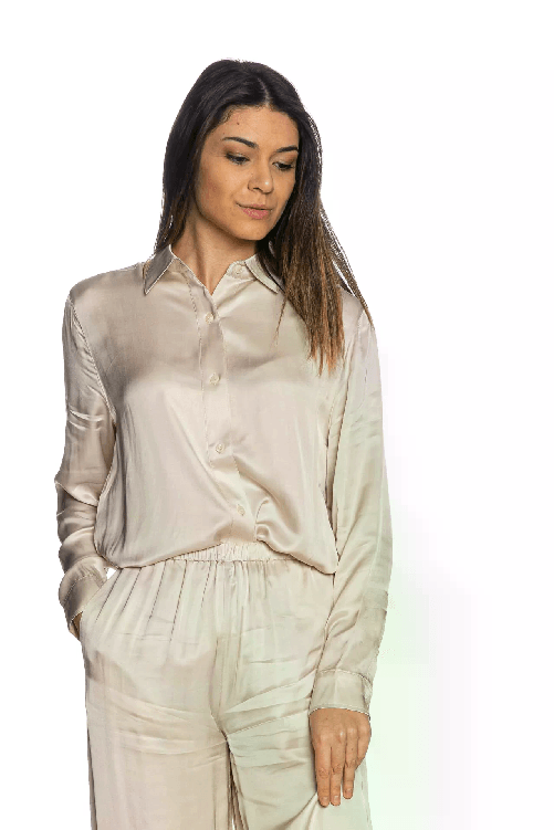 CAMICIA CAMICIE DONNA CALVIN KLEIN JEANS J20J224855 BEIGE ORIGINALE PE 2025 S Beige