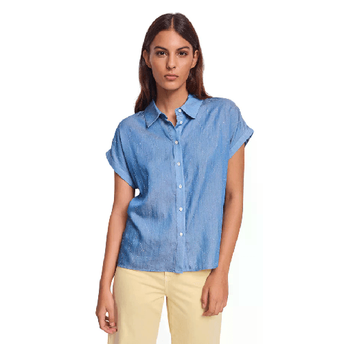 CAMICIA CAMICIE BLUSA DONNA GAUDI 511BD45010 BLU DENIM PE 2025 IT 44 Blu Taglia IT 46,Colore Blu
