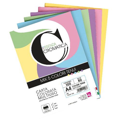 CWR Risma 100 fg Cromatica 160gr A4 colori assortiti tenui CWR
