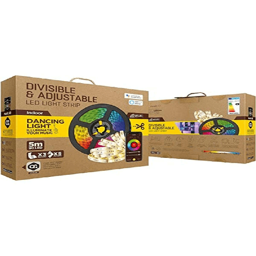 Muvit MIOLST002 soluzione di illuminazione intelligente Striscia LED intelligente Wi-Fi 24 W Muvit Strisce LED Muvit MIOLST002 5 m Nero Multicolore Do