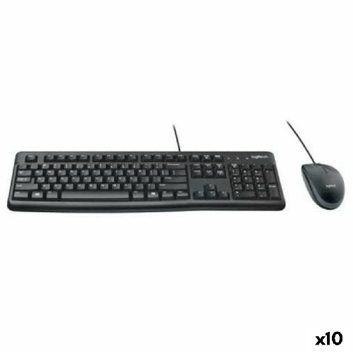 Tastiera e Mouse Logitech MK120 Nero Qwerty in Spagnolo (10 Unità)