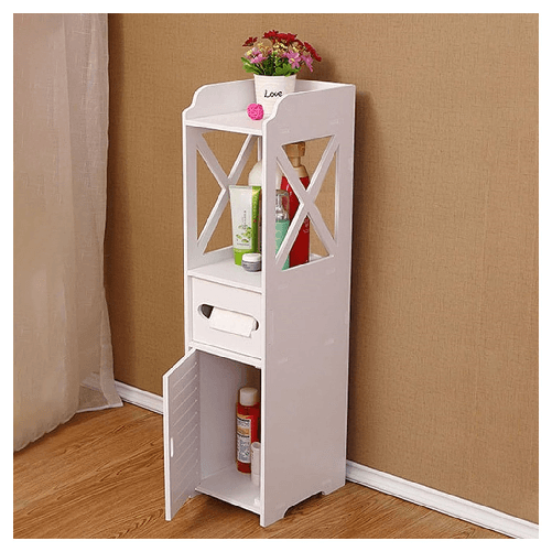 Armadietto Portaoggetti Ripiani Porta Carta Igienica Organizer Da Bagno Per Piccoli Spazi -