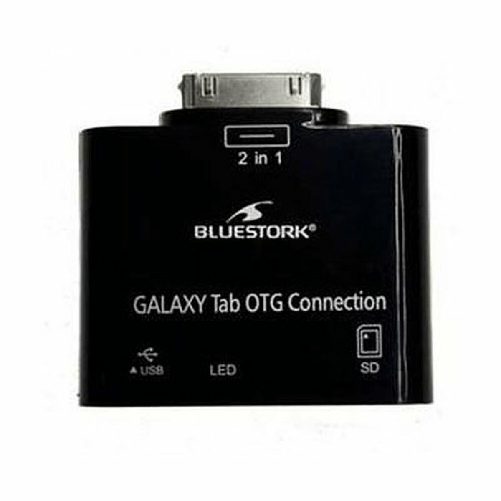 Bluestork BS-GAL-RDR/SD adattatore per inversione del genere dei cavi Samsung 30-pin USB 2.0/SD Card Nero Bluestork Lettore di Schede Bluestork BS-GAL