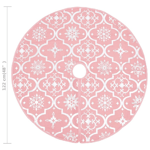 vidaXL Gonna Albero Natale Raffinata con Calza Rosa Tessuto 122 cm