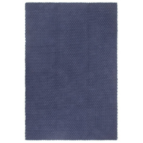 vidaXL Tappeto Rettangolare Blu Marino 160x230 cm in Cotone