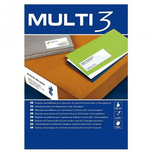 Etichette per Stampante MULTI 3 Bianco 100 fogli Ø 117 mm CD/DVD