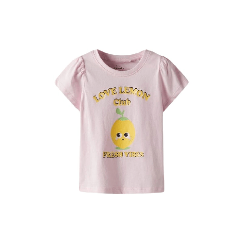 Maglia a Maniche Corte per Bambini Name It Nmfvibeke Capsl Ballerina Rosa