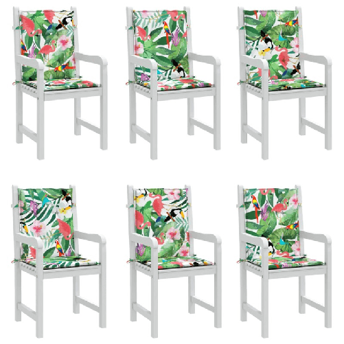 vidaXL Cuscini per Sedia Schienale Basso 6 pz Multicolore in Tessuto