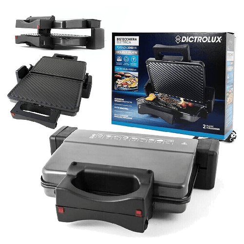 Piastra Da Cucina Elettrica 2000w Con Doppia Piastra Antiaderente In Alluminio -