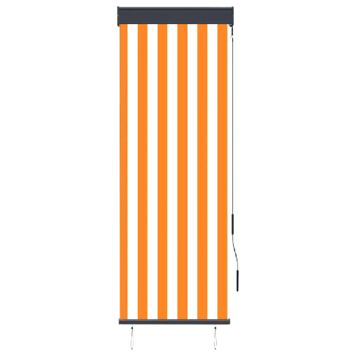 vidaXL Tenda a Rullo per Esterni 60x250 cm Bianca e Arancione