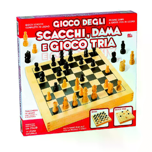 Scacchi Dama Tris 29x29 Legno
