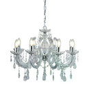 Lampadario Classico Marie Therese Acciaio Cromo Vetro Trasparente 8 Luci E14