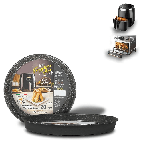 Teglia Rotonda 20cm Per Friggitrice Ad Aria Forno Antiaderente Tortiera Focaccia 054095 -