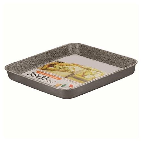 Teglia Quadra Bassa Pizza 35x35xh3cm Forno Rivestimento Antiaderente Antigraffio 036879m -